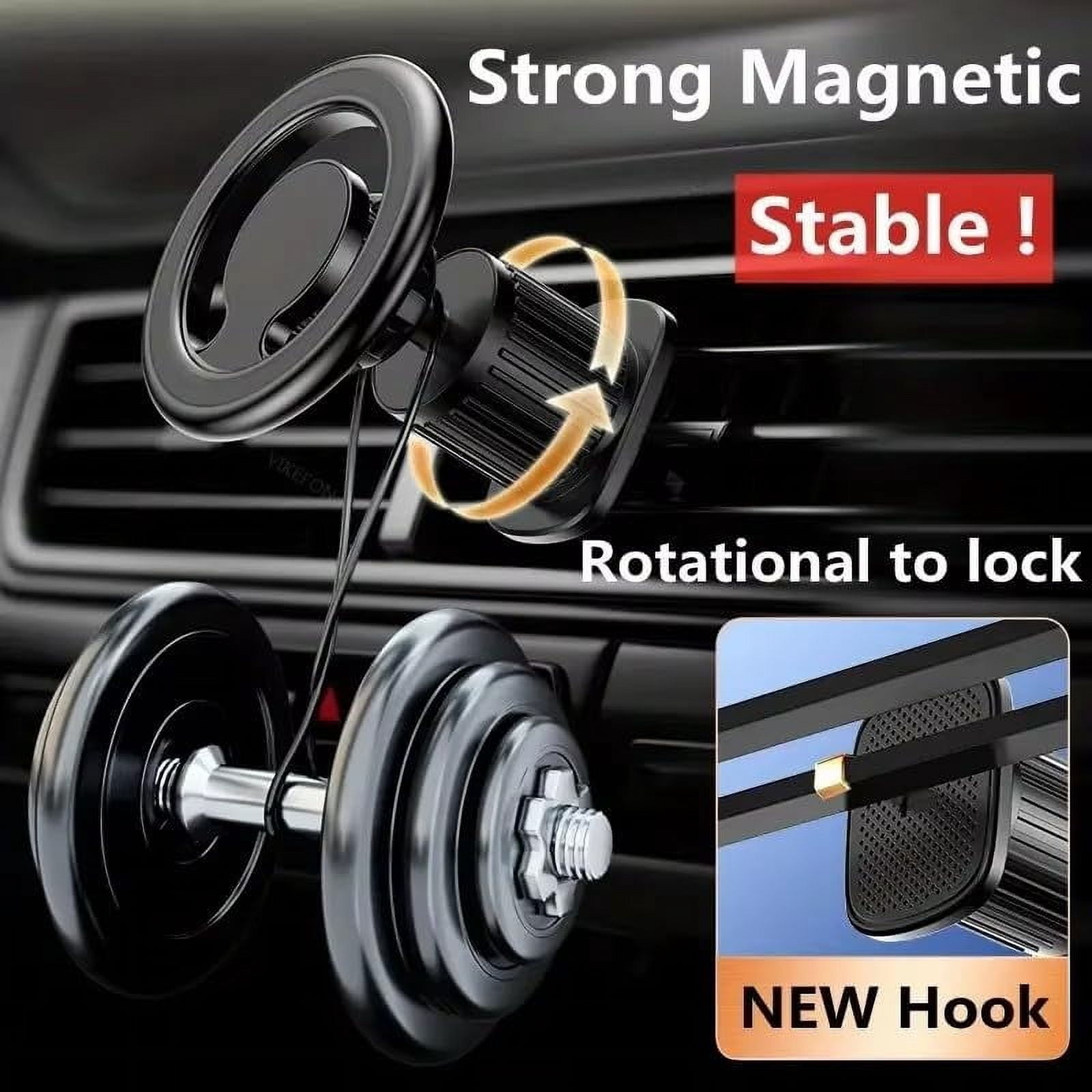 Car MountStrong Magnets Magnetic Phone Holder for Car Phone Holder Mount Truck Dash 360°Cellphone Holders for Your Car Accessories for Women Men iPhone 16 Pro 15 14 13Plus (2Silver, 7)