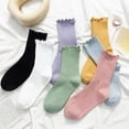 thumbnail image 4 of Cute Ruffle Socks Cotton Japanese Fashion Casual Versatile Women's Crew Neck Socks, 4 of 9