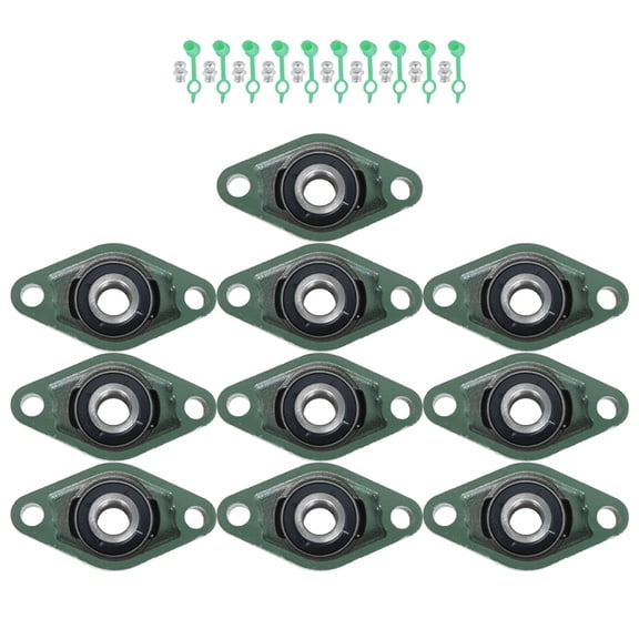 munirater10Pcs UCFL204-12 Pillow Block Bearings 3/4 Inch Bore Mounted Pillow Block Bearings 2 Bolt, Self Alignment
