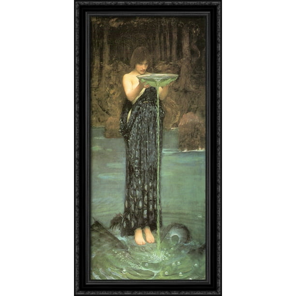 Circe Invidiosa 20x40 Large Black Ornate Wood Framed Canvas Art by John ...