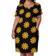 thumbnail image 2 of Vestido de noche holgado con bolsillos, estilo retro hippie vintage de los años 60 y 70, con diseño de margaritas naranjas y flores, para jardinería, para mujer, vestidos largos, 2 of 6