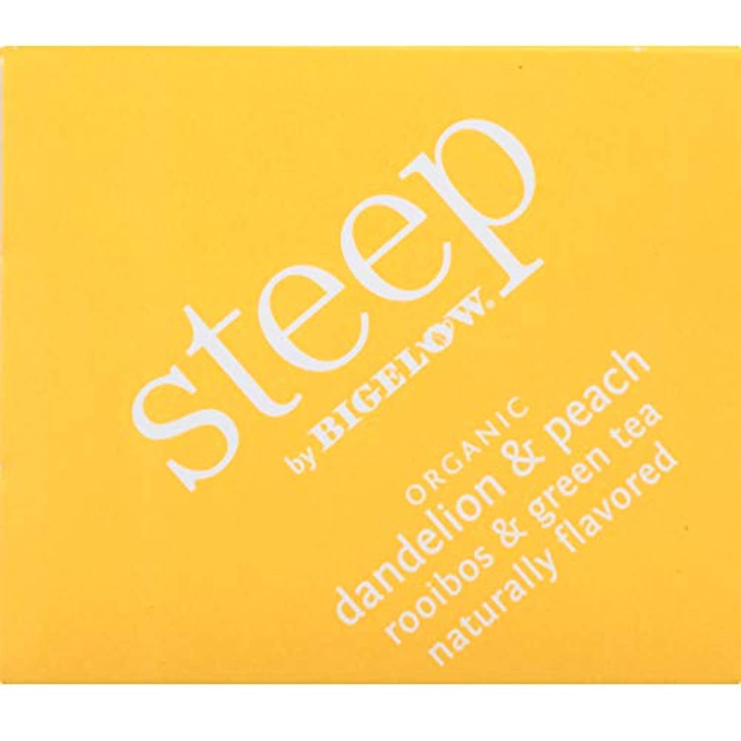 Steep By Bigelow Organic Dandelion And Peach With Rooibos And Green Tea Bags, 20 Count Box (Pack Of 6), Caffeinated 120 Tea Bags Total