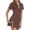 short sets 162#Coffee, variant on WAYUTE Short Sets Women 2 Piece Outfits Slim Fit Soft Stretch Lapel Zipper Short Sleeve Solid Color Athletic Sport Set