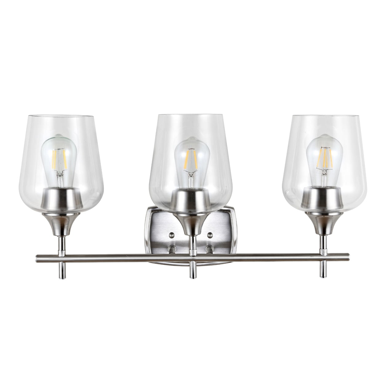 Safavieh Eagan 11 in. H Three Light Wine Glass Wall Sconce, Nickel