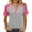 Hot Pink-7, variant on RQYYD Womens V Neck Basic Tops Color Block Tunic T Shirts Summer Short Sleeve Casual Cotton Tees Shirts