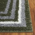 thumbnail image 3 of SAFAVIEH Border & Stripe Hyram Bordered Shag Runner Rug, Green, 2'2" x 8', 3 of 7