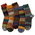 thumbnail image 1 of Xiao Hua Calcetines gruesos de lana para hombre, cálidos, de invierno, con estampado retro, 5 pares, multicolor, 1 of 5