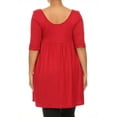 thumbnail image 4 of Women's Plus Size 3/4 Sleeves Babydoll Solid Tunic Top Dress, 4 of 5