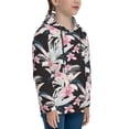 thumbnail image 3 of Honeii Orchids Flowers Pattern Long-Sleeve Hooded Sweatshirt Pullover Hoodie for Boys and Grils-Medium, 3 of 6