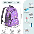 thumbnail image 5 of Unicorn and Rainbow Purple Pattern Backpack for School, Cute School Bag with Adjustable Shoulder Straps and Padded Back, 16.9"x12.6"x5.9", 5 of 5