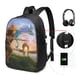 thumbnail image 1 of Mochila de viaje para portátil Raya y el Último Dragón, resistente al agua y antirrobo, con puerto de carga USB, ideal para negocios, trabajo, universidad, etc., ideal como mochila informal., 1 of 5