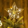 thumbnail image 3 of Xuniizn Star Tree Topper, Shatterproof LED Star with Remote Control, 8 Lighting Modes for Indoor Outdoor Christmas Holiday Party Decor, Metal, Silver, 3 of 6