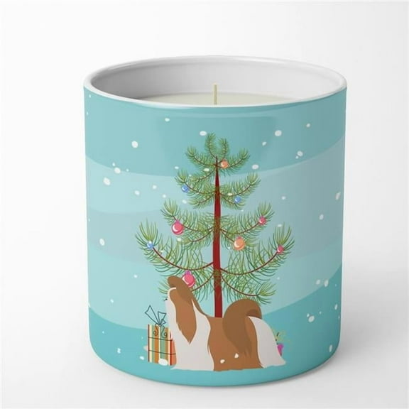 Carolines Treasures BB2964CDL 3.75 x 3.25 in. Unisex Shih Tzu Merry Christmas Tree 10 oz Decorative Soy Candle