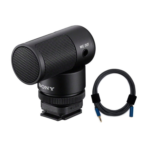 Micrófono Sony Vlogger Shotgun con múltiples interfaces, paquete de zapatos con cable de audio macho