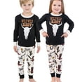 thumbnail image 2 of LazyOne Warm Long-Sleeve PJ Sets for Girls and Boys, Black Wild Wild Rest, Funny Animal Kids' Pajama Sets, 2 of 7
