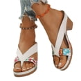 thumbnail image 6 of UDAUDU Women's Chunky Heel Sandals Arch Support Orthopedic Shoes 2026 Summer Comfort Slip-On Wedge Flip Flops Casual Party Vacation Beach Wedding Heeled Shoes Blue, 6 of 6