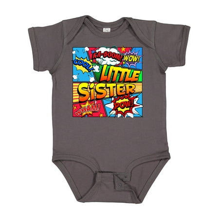 

Inktastic Little Sister Comic Book Gift Baby Girl Bodysuit