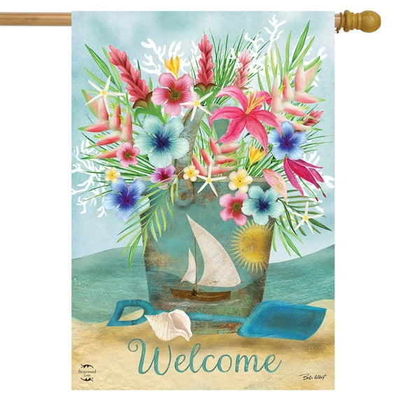 Briarwood Lane Coastal Flowers Summer House Flag