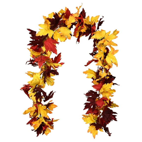 Fall Decorations For Home 2 Pack Fall Garland Maple Leaf, 6ft Hanging Vine Garland Artificial Autumn Foliage Garland Thanksgiving Decor for Home