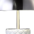 thumbnail image 3 of Aria 21 Inch Table Lamp - Round - Dome Shade - Dark Silver - White Faux Leather, 3 of 5