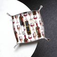 thumbnail image 5 of Valet Tray, Wine Glasses and Bottles Prints Faux Leather Desk Tray Vanity Tray Night Stand Organizer Catch All Tray Key Bowl for Entryway Table, Elegant Valet Tray Storage for Men Women, 5 of 7