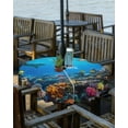 thumbnail image 2 of nqOlkjepod Turtle Outdoor Tablecloth with Umbrella Hole & Zipper, Blue Ocean Sea Shark Coral Cartoon Fish Summer Round Table Cover 54 Inch, Dining Waterproof Table Cloth Protector for Patio/Party, 2 of 7