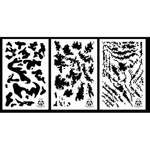 3Pack! Vinyl Airbrush Spray Paint Camo Stencils 14" Stripe Digital - Army - Tacs