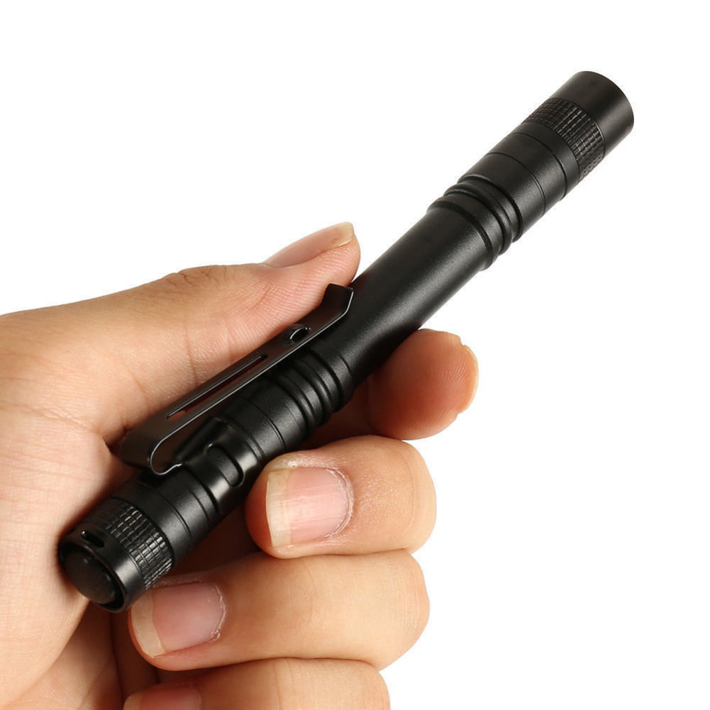 Mini LED Flashlight Emergency Handheld Tactical Pen Light Pocket Clip On Torch 