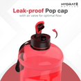 thumbnail image 2 of HYDRATE XL Jug 43 oz Water Bottles - BPA Free, Flip Cap, Ideal for Gym, Large Sports Bottle, Extra Strong Material Water Jug - Frosted Red, 2 of 5