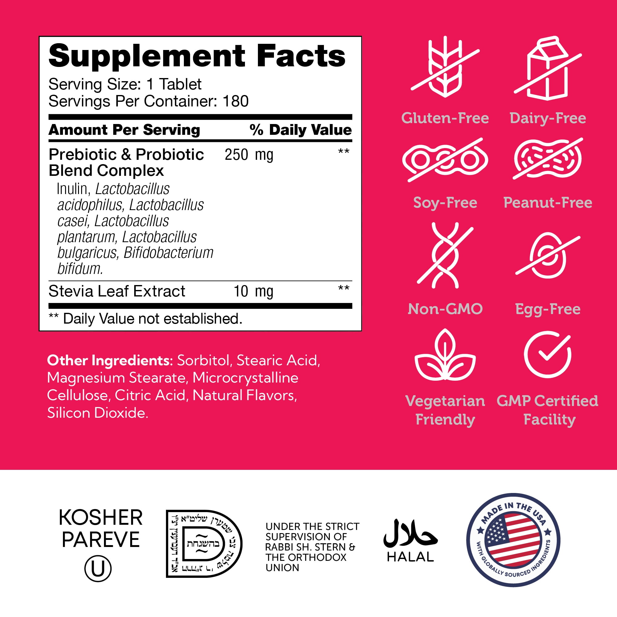 Zahler Kidophilus Plus, Probiotic Formula For Children, Berry, 1 Billion CFUs, 180 Chewable Tablets