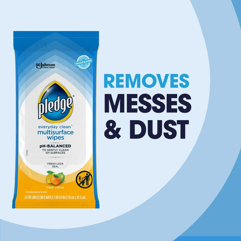 Pledge Everyday Clean Multisurface Wipes, Fresh Citrus, 75 Count photo 5