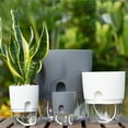 thumbnail image 3 of D-GROEE 2 Tier Round Resin Self Watering Planter Pots for Indoor Plants with Wick Rope-White All House Plants Succulents Herb, 3 of 7