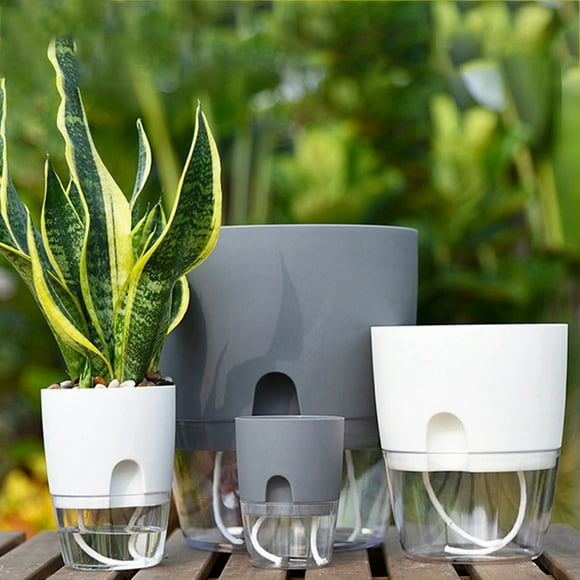 Travelwant Self Watering Pots for Indoor Plants, Flower Pots Outdoor,Self Watering Planter, Plant Pots with Decorative Stones, Flower Pot, Plant Pots Indoor