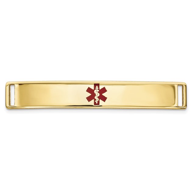 14K Yellow Gold Epoxy Enameled Medical ID Ctr Plate # 818