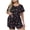 Black3, variant on Women's and Women's Plus 2-Piece Pajama Sets Short Sleeve Top and Shorts Pjs Summer Lounge Print Sleepwear,Hot Pink,XXXL