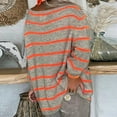 thumbnail image 5 of Vintage Striped Print Women Sweater Jumper Autumn Crew Collar Right Pocket Knitted Top Pullver Winter Long Sleeve Loose Sweaters, 5 of 5