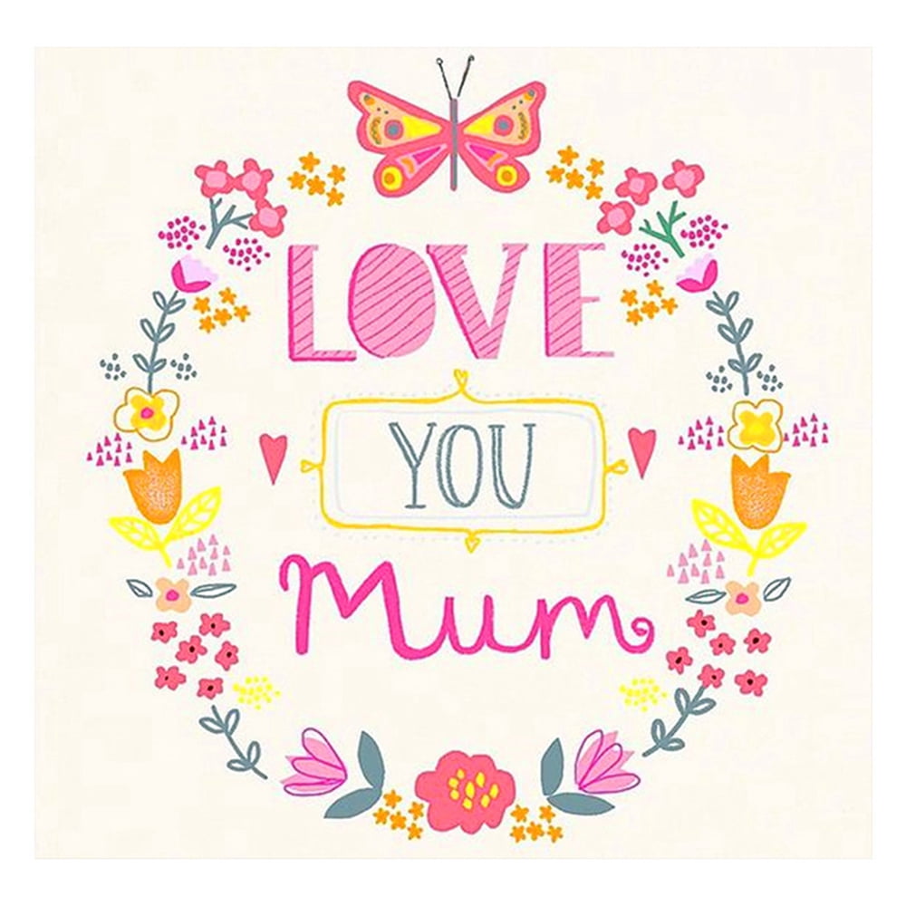 DIY Mother's Day Theme Full Drill Diamond Painting Canvas Kits with Resin Rhinestones Diamond Sticky Pen Plastic Tray Plate and Glue Clay