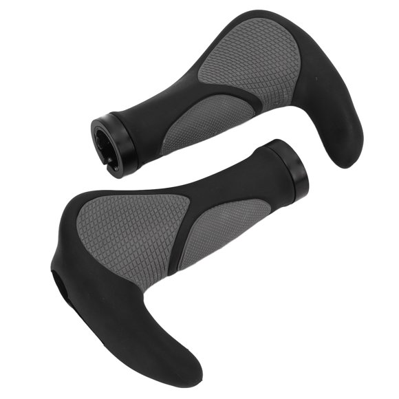Bike Handlebar Covers, TPR Integrated Handlebar Grip Loose Prevention Aluminum Alloy Lock Ring Bow Structure Widen Meatball  for Cycling