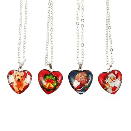 

Hemoton 4 Pcs Stylish Neck Pendants Heart-shaped Neck Jewelries Cartoon Neck Chains
