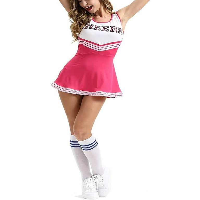 : Cheerleader Costume for Women Sexy Musical Uniform Fancy Dress  3 PCS Cheerleading Complete Outfit: Clothing, Shoes & Jewelry