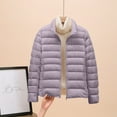 thumbnail image 2 of WTOBBY Women's Hooded Loose Light Down Jacket for Winter, Cotton-Padded Insulated Coat, Warm and Puffy Outerwear for Cold Weather, Lightweight Quilted Design,Light Purple 2XL, 2 of 4