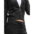 thumbnail image 5 of J. METHOD Womens Tracksuit Set Casual 2 Piece Outfit Slim Fit Velour Velvet Zip Up Hoodie Jacket Top and Sweatpants Sweatsuit NEWTS03 Black 2X, 5 of 6