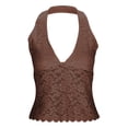 thumbnail image 6 of Babysbule Women's Halter V Neck Lace Tank Top Sleeveless Cropped Scalloped Hem Casual Summer Fashion Blouse for Dating Party Daily Wear, 6 of 8