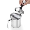 thumbnail image 3 of Milk Frother, Stainless Steel Manual Milk Foamer, Handheld Coffee Milk Frothing Pitchers, Manual Operated Milk Foam Maker For Cappuccino Coffee Latte Hot Chocolate, 1 Pcs, 400 ml, 6.7x3.5", 3 of 5