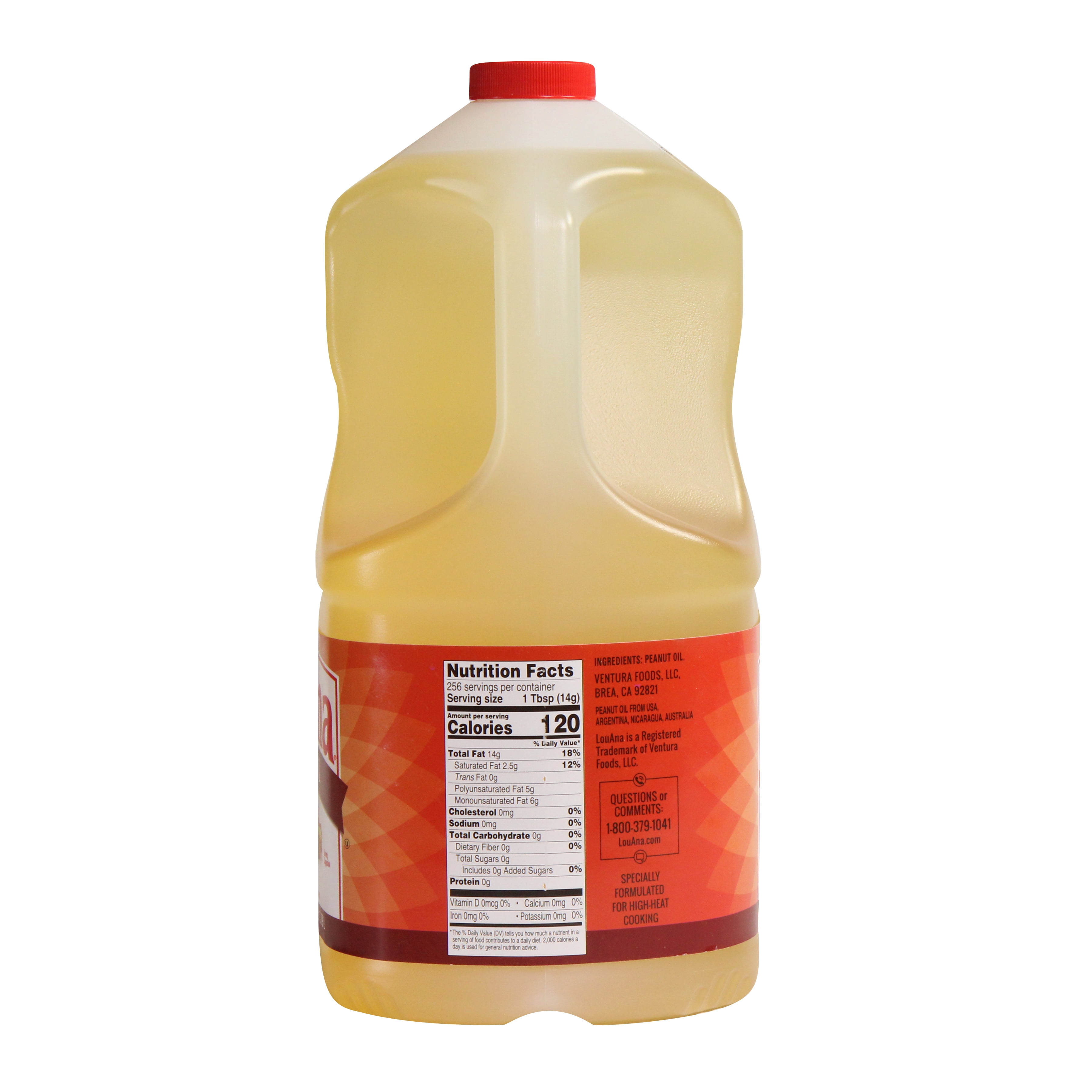 LouAna Pure Peanut Oil for High-Heat Cooking, 128 fl oz
