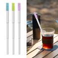 thumbnail image 6 of FEAMOS Reusable Outdoor Straw Set Stainless Steel Retractable With Silicones Straws For Travel Work, 6 of 8