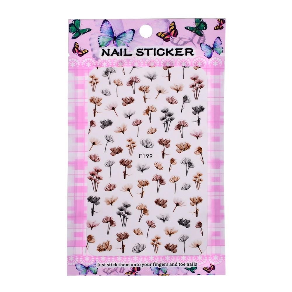 Dicasser 2Sheet DIY Fashion Beauty Nail Stickers Dandelion Nail Sticker ...