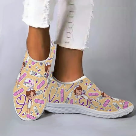 

Gradient Nurse Women s Shoes Summer Comfortable Cartoon Shoes Nursing Design Shoes Medical Slip-on Loafers Mujer