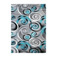 thumbnail image 2 of Masada Rugs Turquoise Grey Modern Contemporary Woven Area Rug, Hand Carved (5 Feet X 7 Feet, Turquoise), 2 of 7