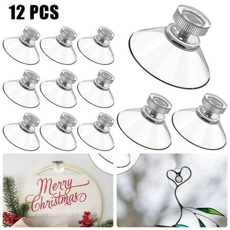 

Mduoduo 12 Pcs 53mm Glass Sucker Wall Hanger Pads Clear Screw Hooks Suction Cup Holder